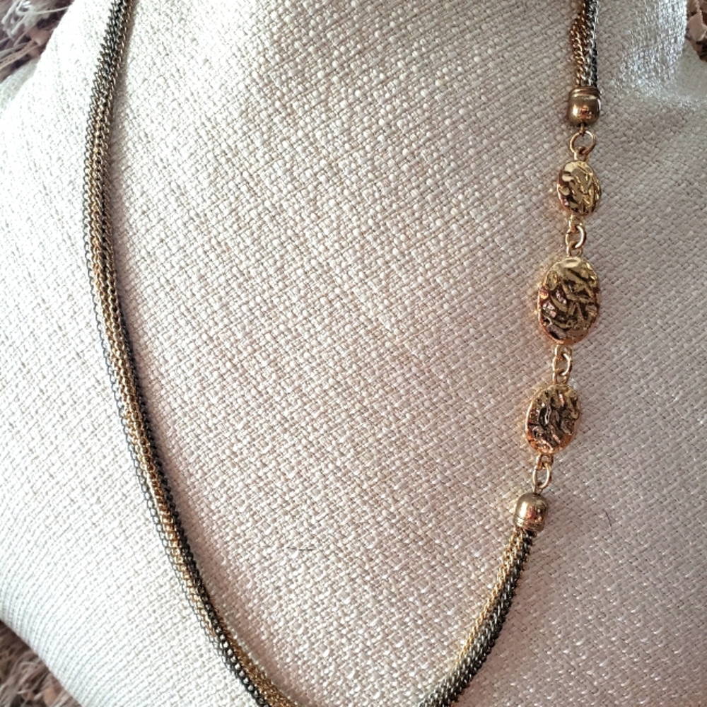 Mixed metal long necklace